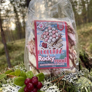 Inkan vaahtokarkki Puolukka Rockyroad 70g